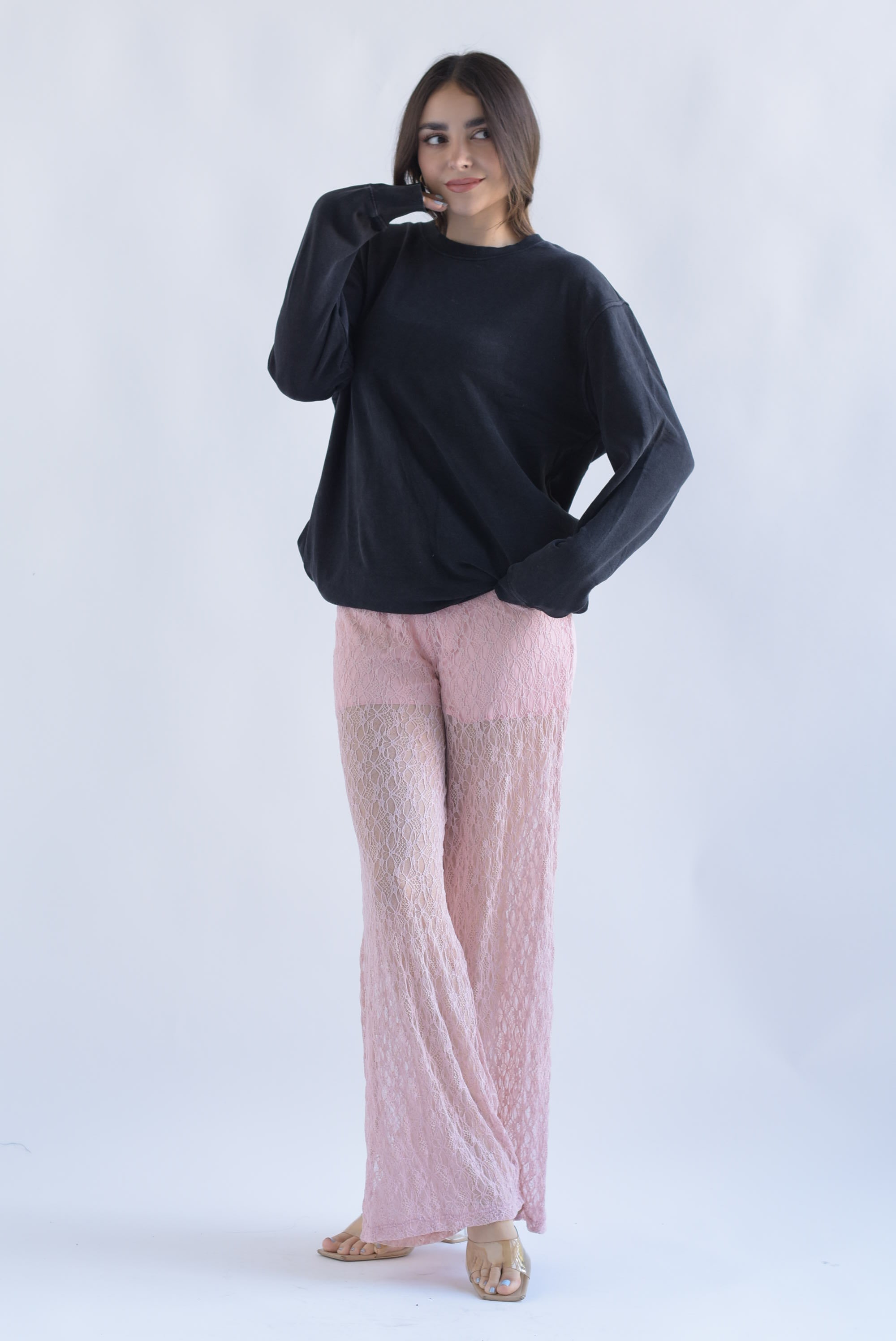 Sudadera larga Negro