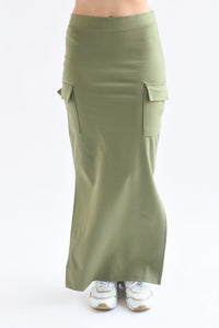 Fashion Styled Falda lápiz cargo Olivo