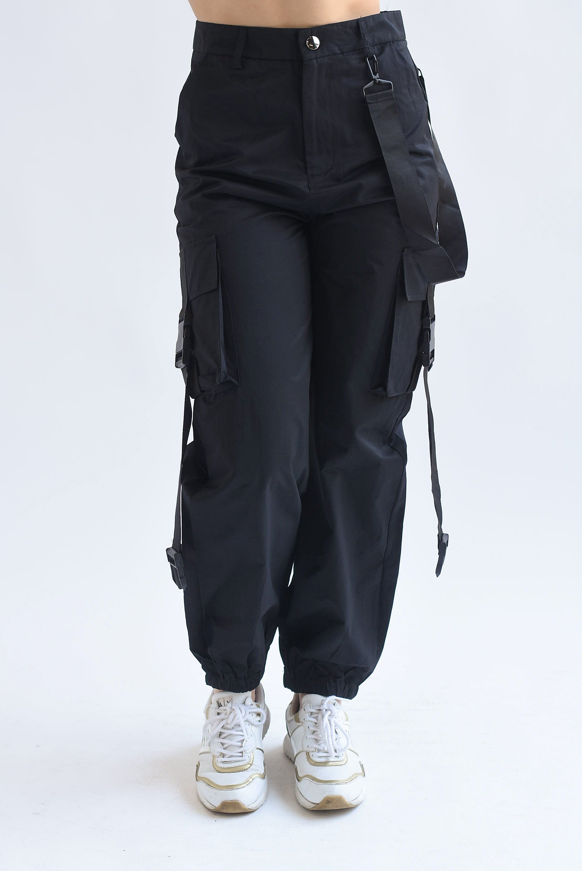 Jogger cargo cintas Negro