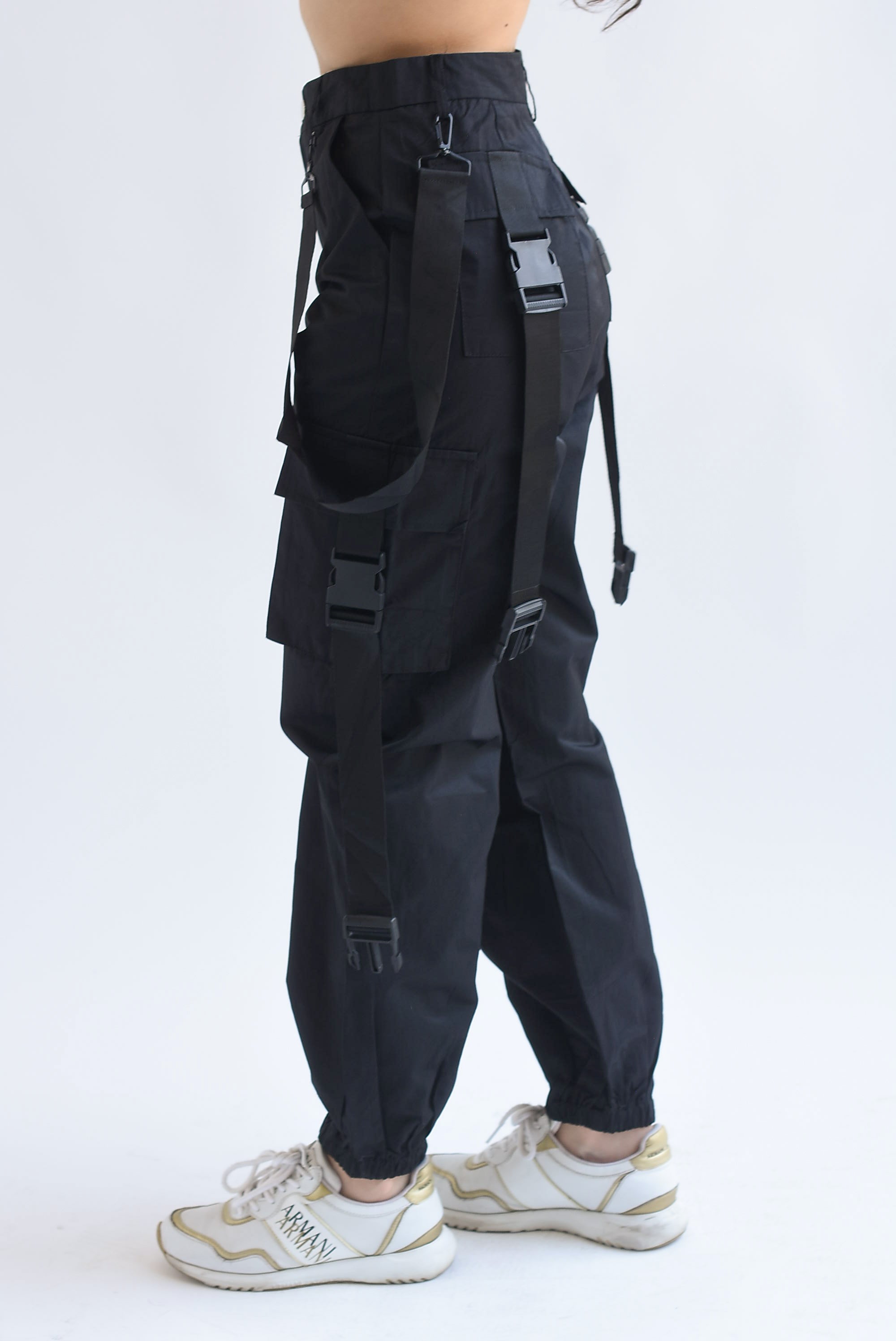 Jogger cargo cintas Negro