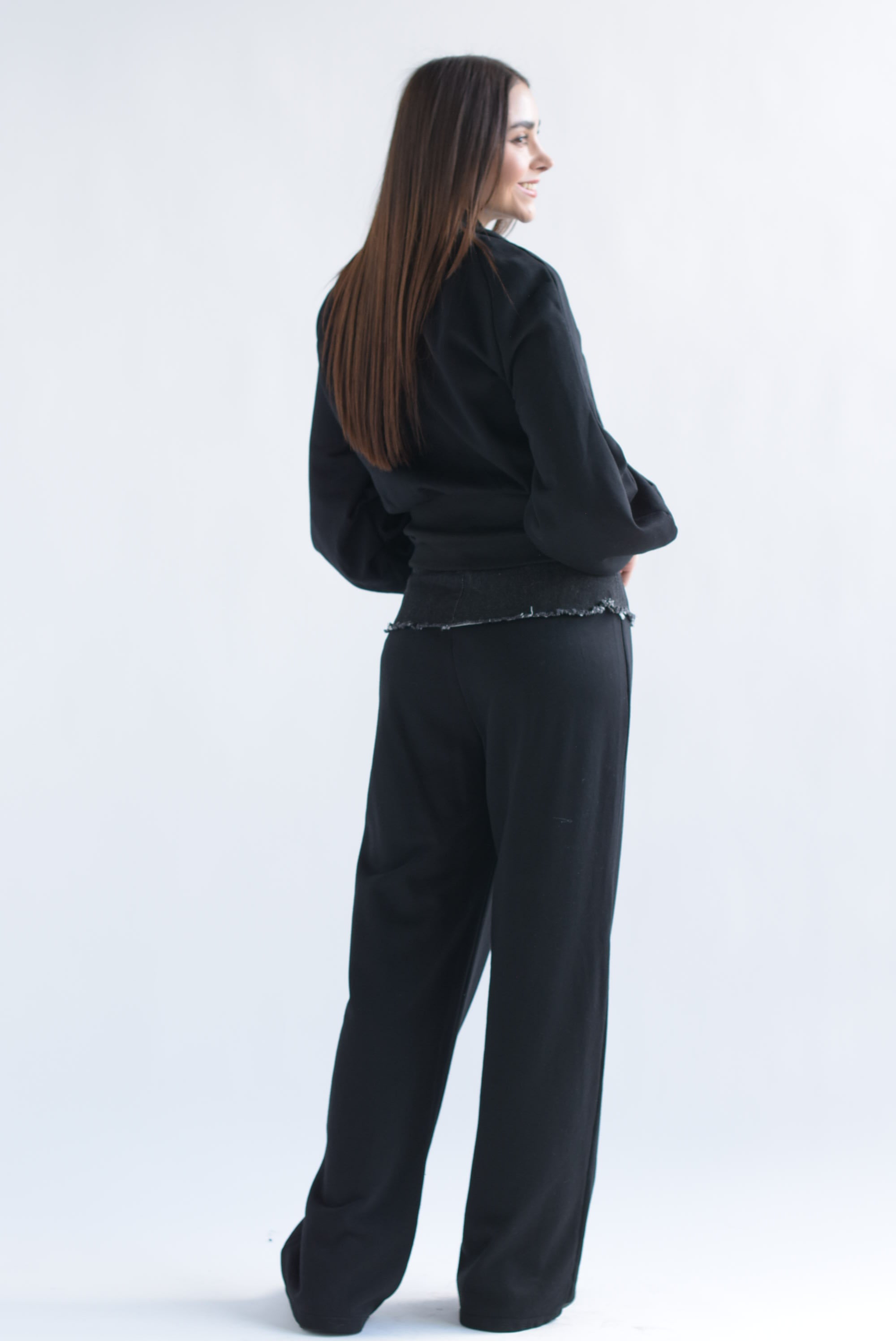 Set Pantalón y Chamarra con denim Negro