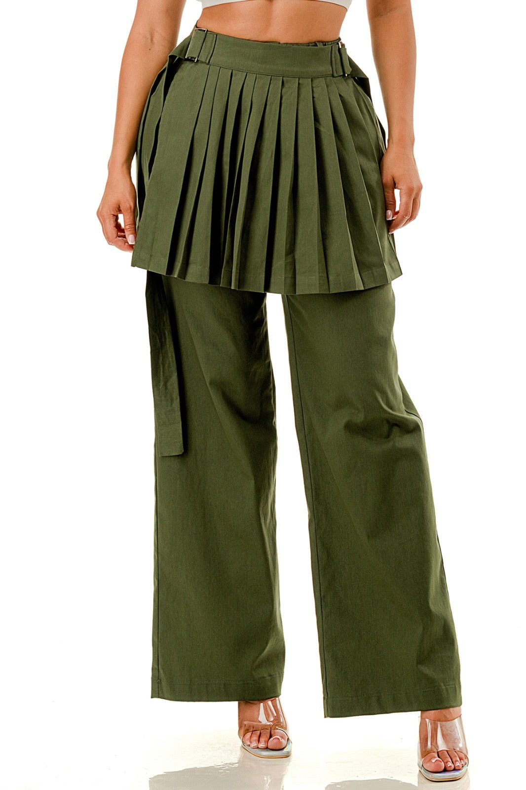 Pantalón con faldón plisado
