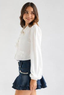 Falda olanes Denim perlas