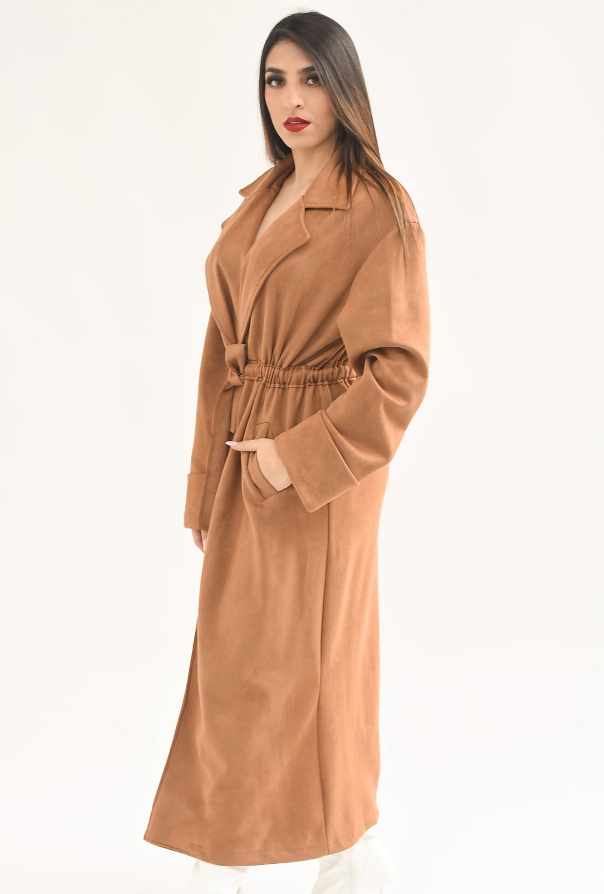 Gabardina suede Camel