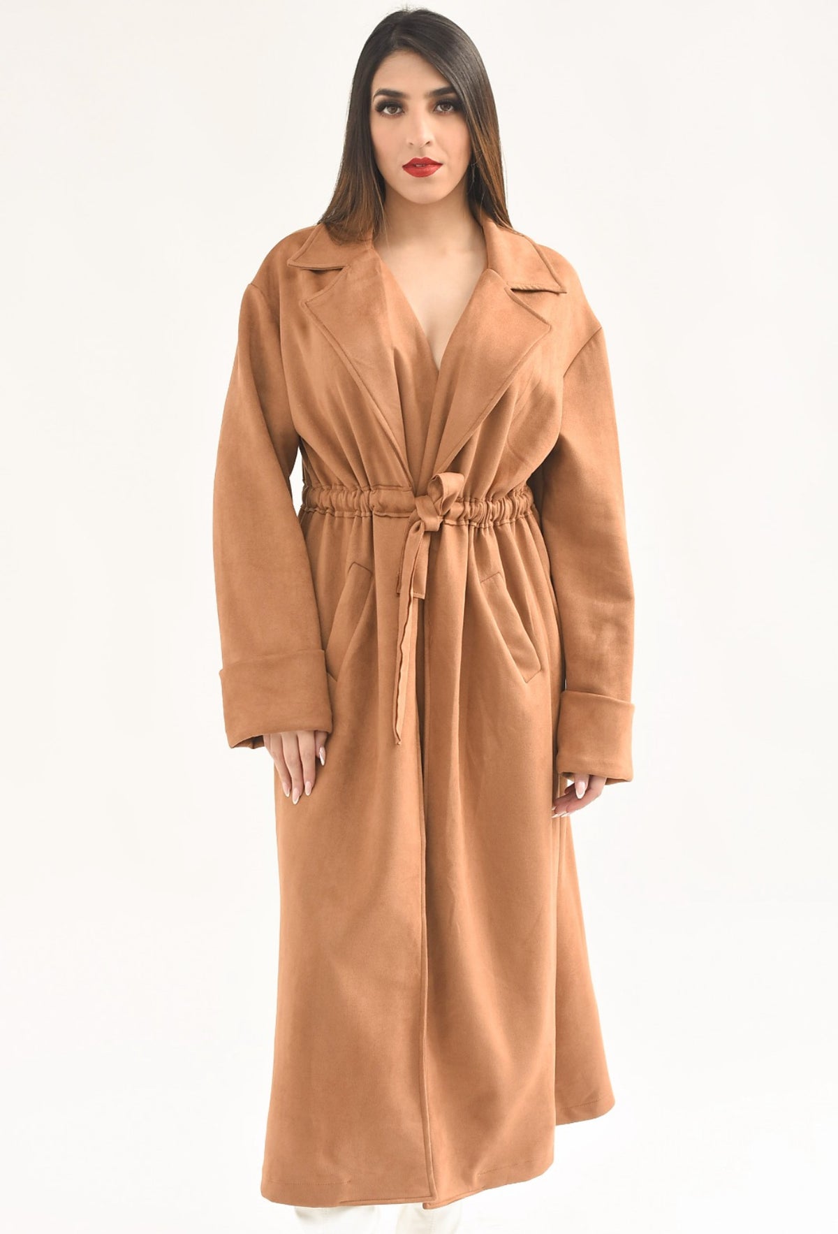 Gabardina suede Camel