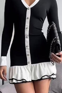Fashion Styled Vestido punto olanes Black & White