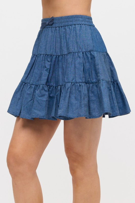 Falda corta olanes Denim Medium