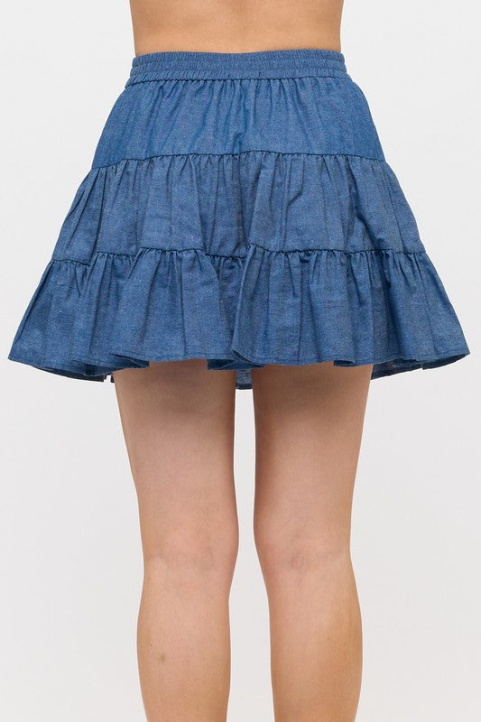 Falda corta olanes Denim Medium