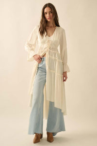Fashion Styled Vestido manga larga satín olán Ivory