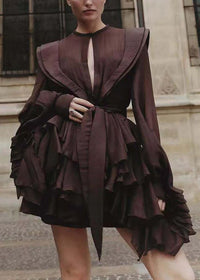 Fashion Styled Blusa larga olán Espresso