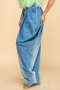 Fashion Styled Pantalón globo cadera Denim