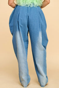 Fashion Styled Pantalón globo cadera Denim
