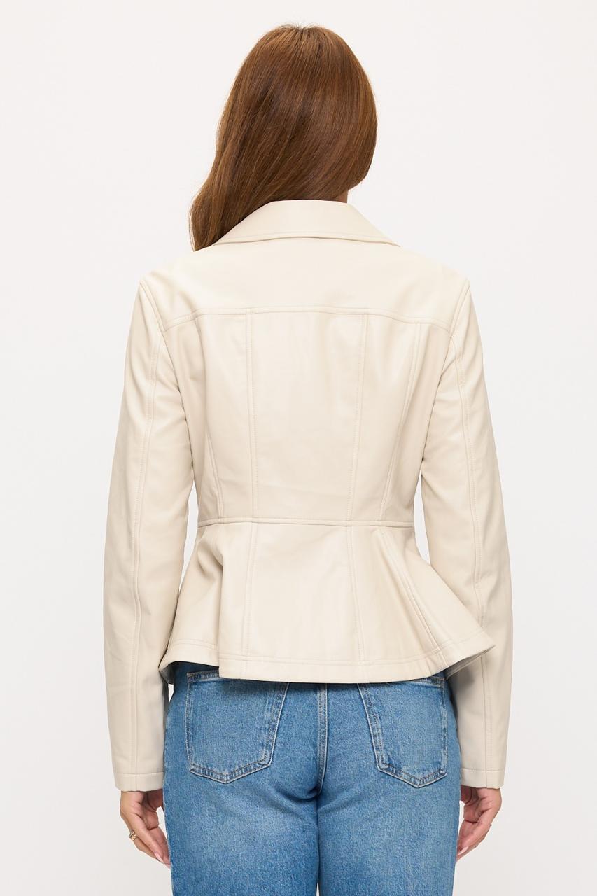 Shacket vinipiel peplum Ivory