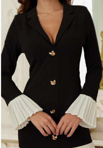 Vestido olán plisado blanco