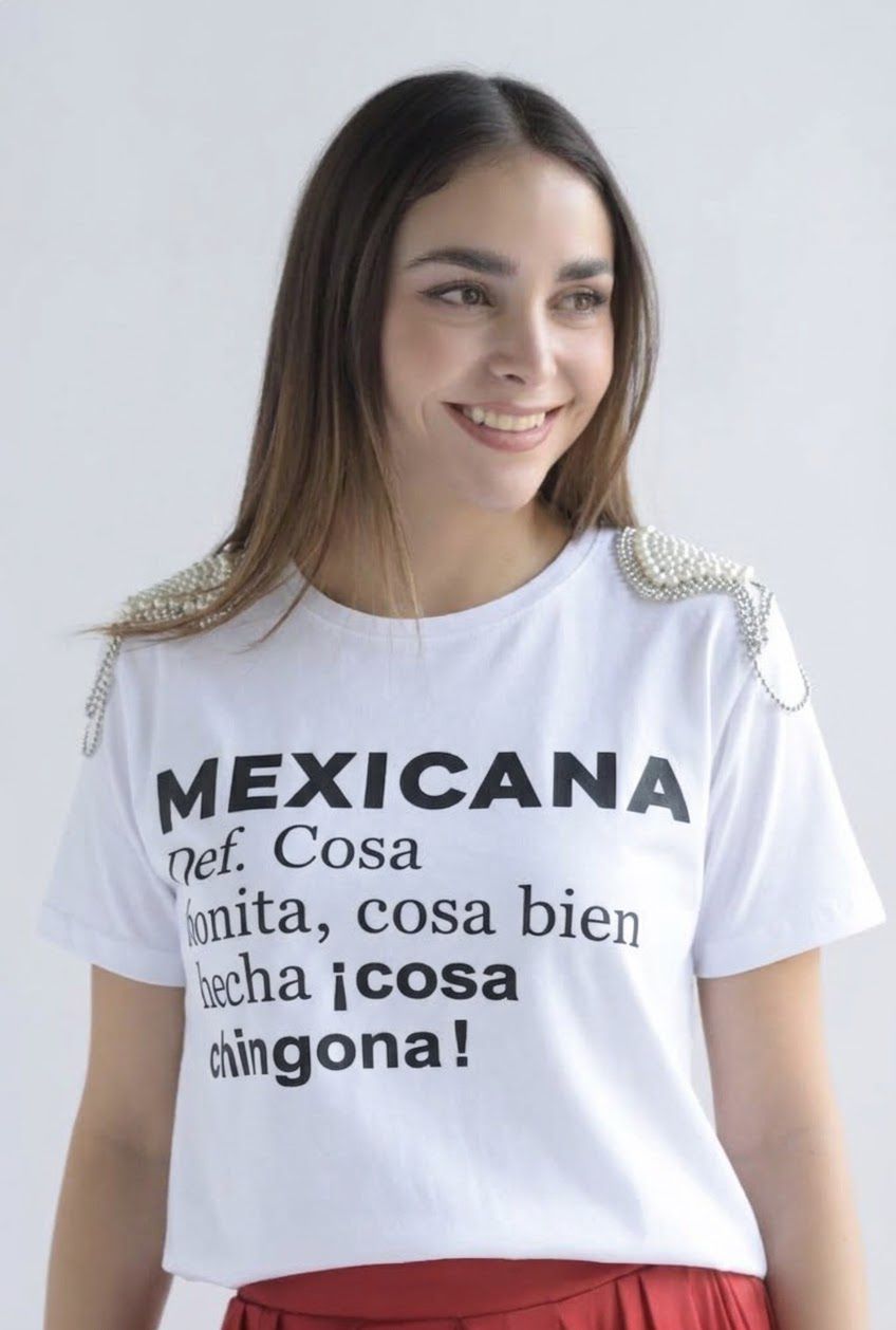 T-Shirt MEXICANA hombreras brillos