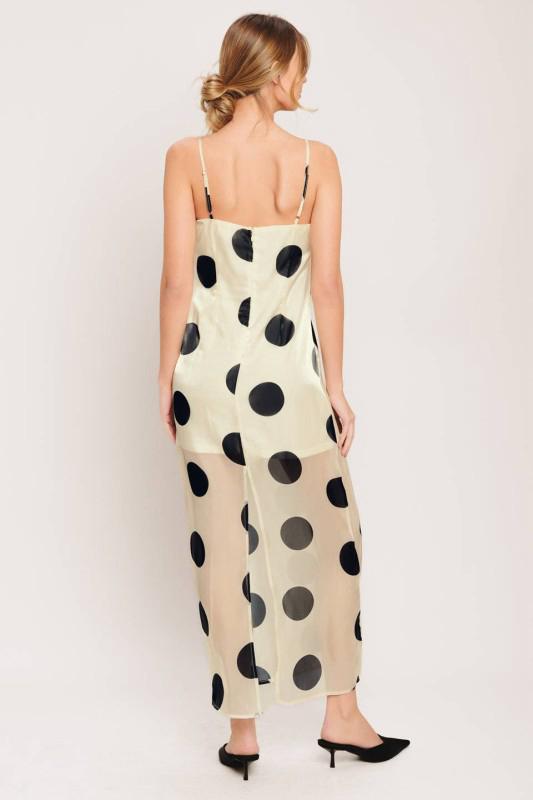 Vestido gasa tirantes polka dots chunky