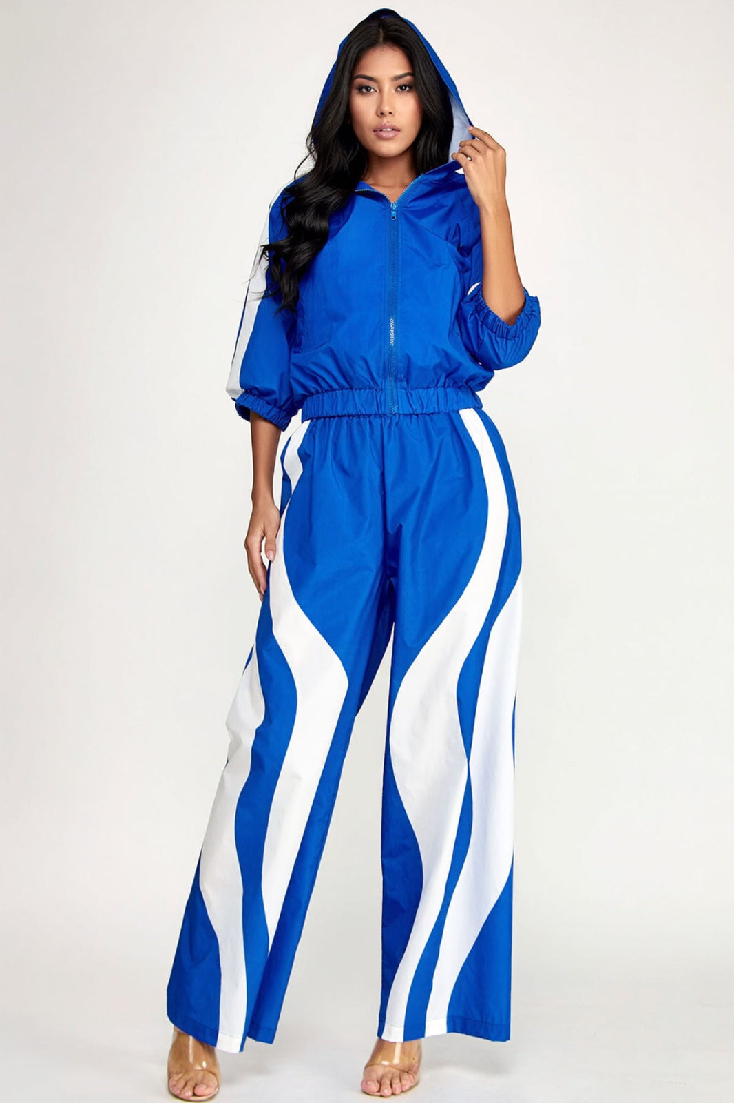 Set Pantalón pata de elefante y Chamarra hoodie track