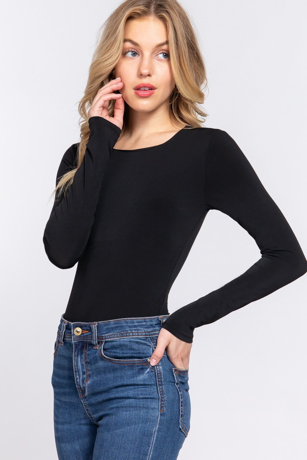Body manga larga licra