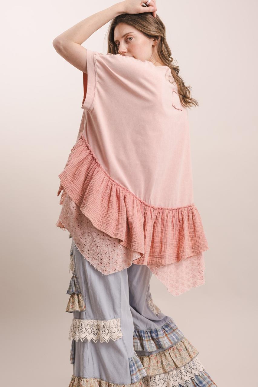 T-Shirt oversize olán calado