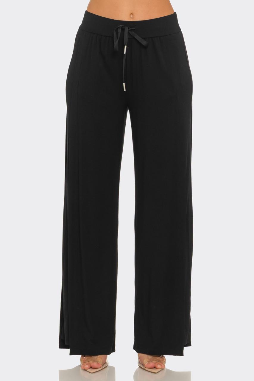 Pantalón algodón wide lateral canalé