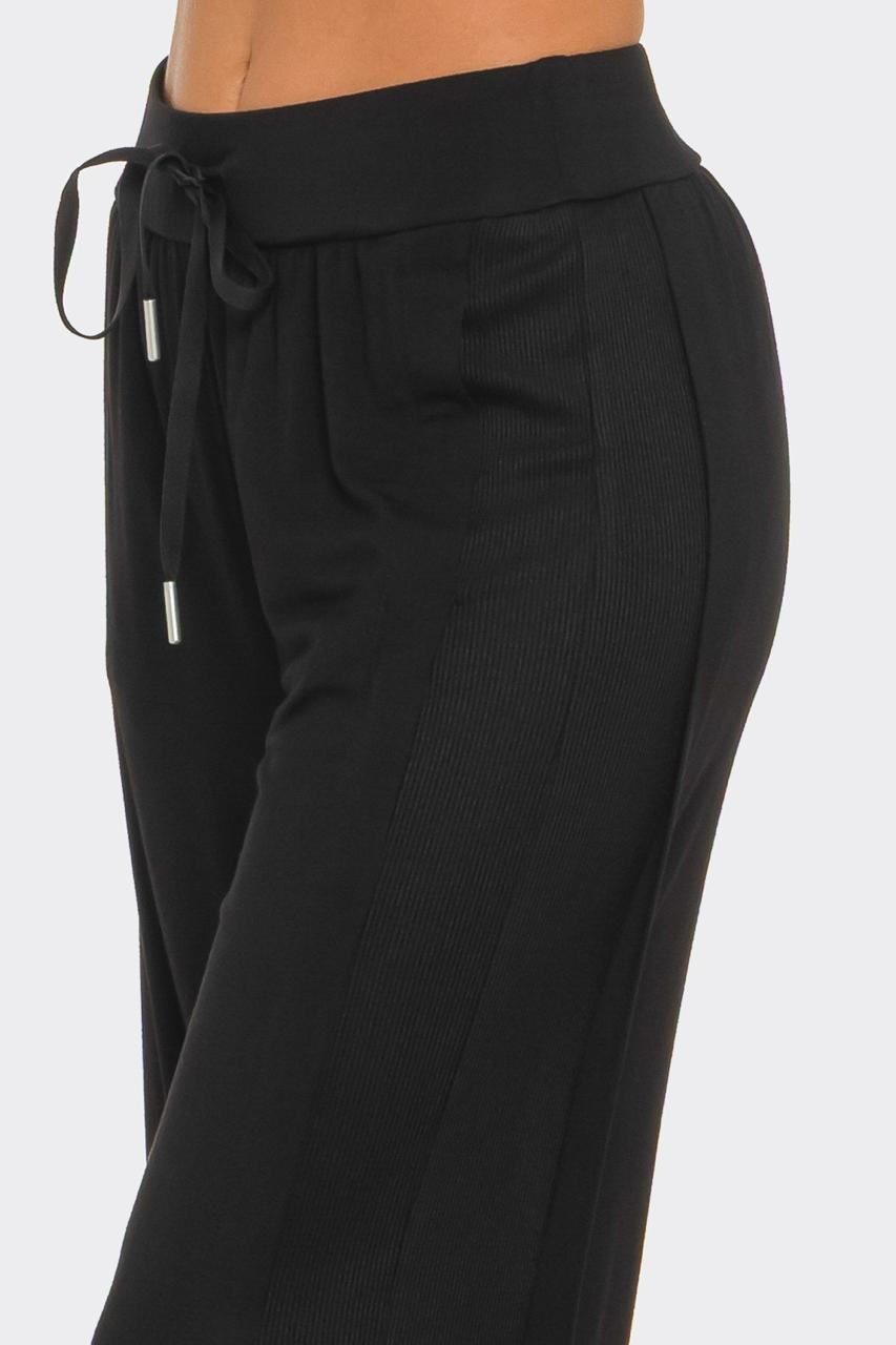 Pantalón algodón wide lateral canalé