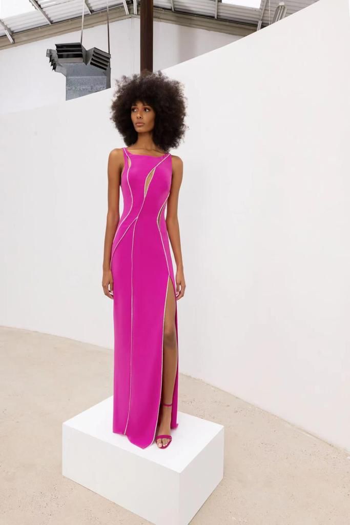 Vestido largo bandage brillos Fiusha