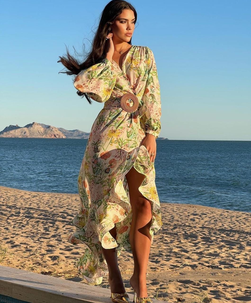 Vestido olán asimétrico Flores