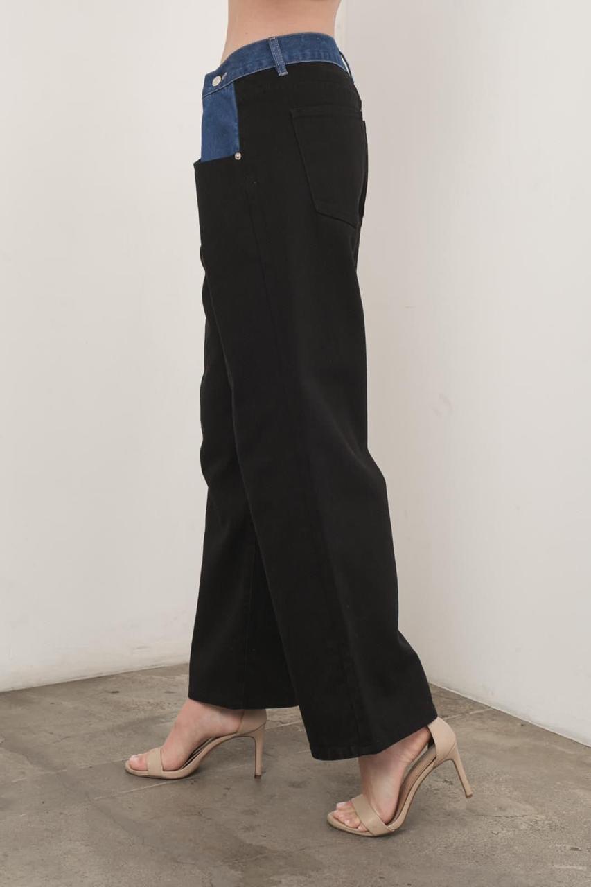 Pantalón bitono, pretina jeans