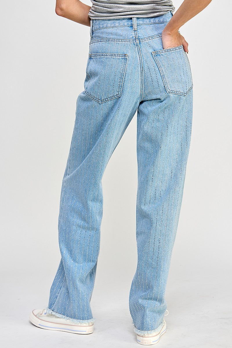 Jeans líneas brillos Denim Light