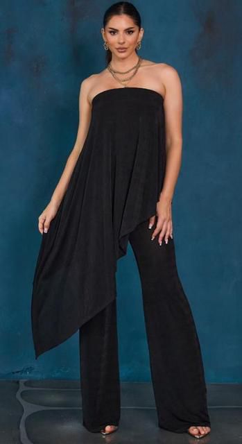 Jumpsuit capa licra Negro