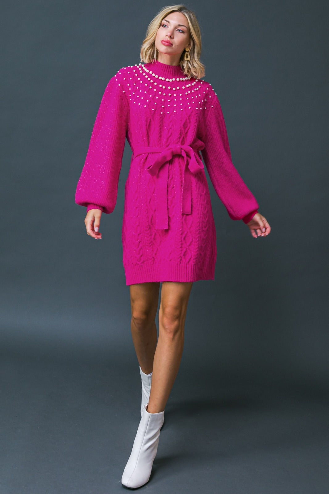 Vestido punto perlas Fiusha