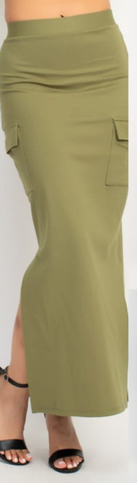 Fashion Styled Falda lápiz cargo Olivo