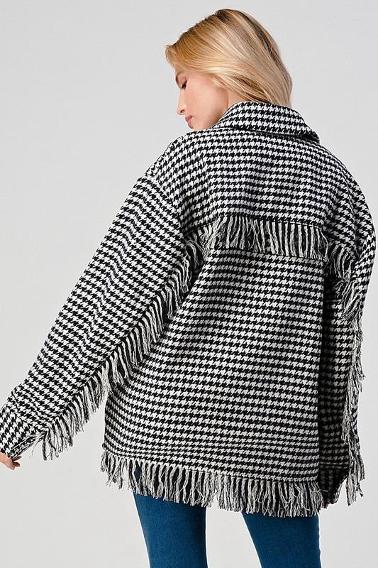Shacket houndstooth flecos