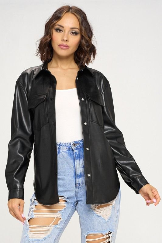 Shacket vinipiel Negro