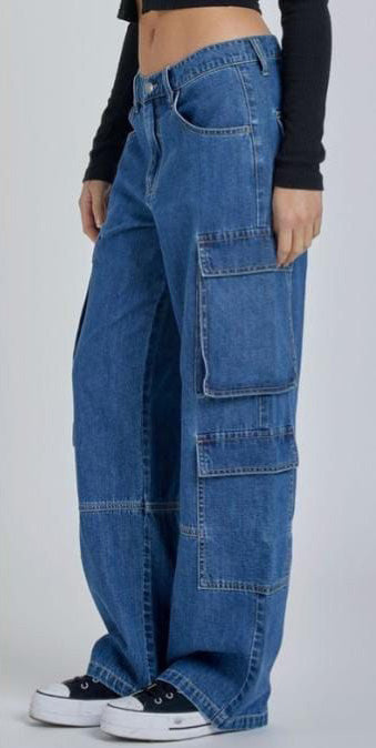 Jeans cargo doble bolsa Dark