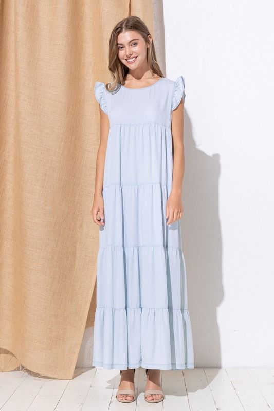 Vestido largo olanes Denim Light