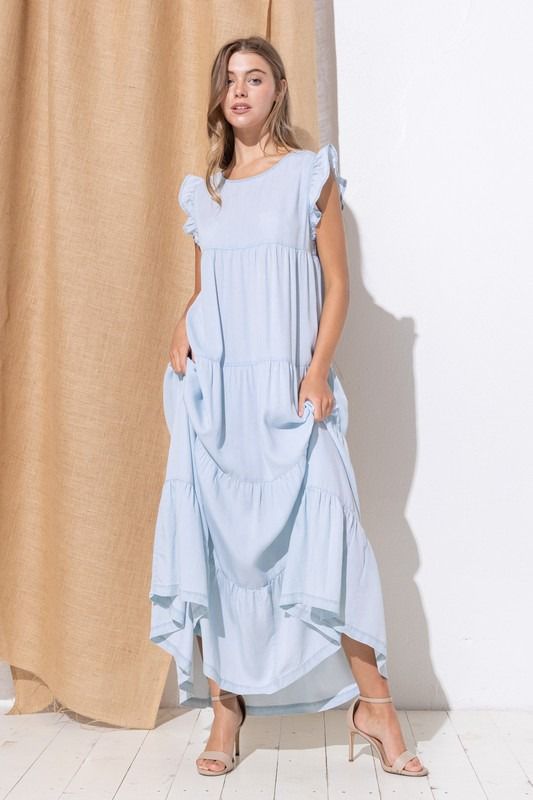 Vestido largo olanes Denim Light