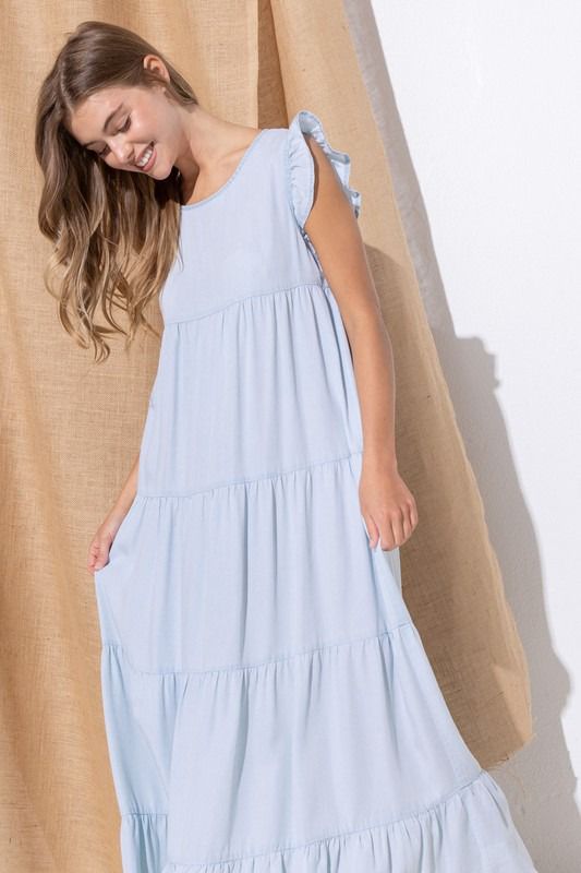 Vestido largo olanes Denim Light