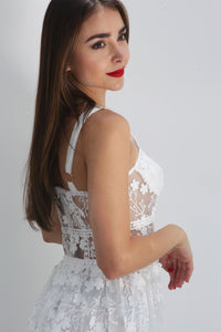 Fashion Styled Vestido corset bordado Blanco