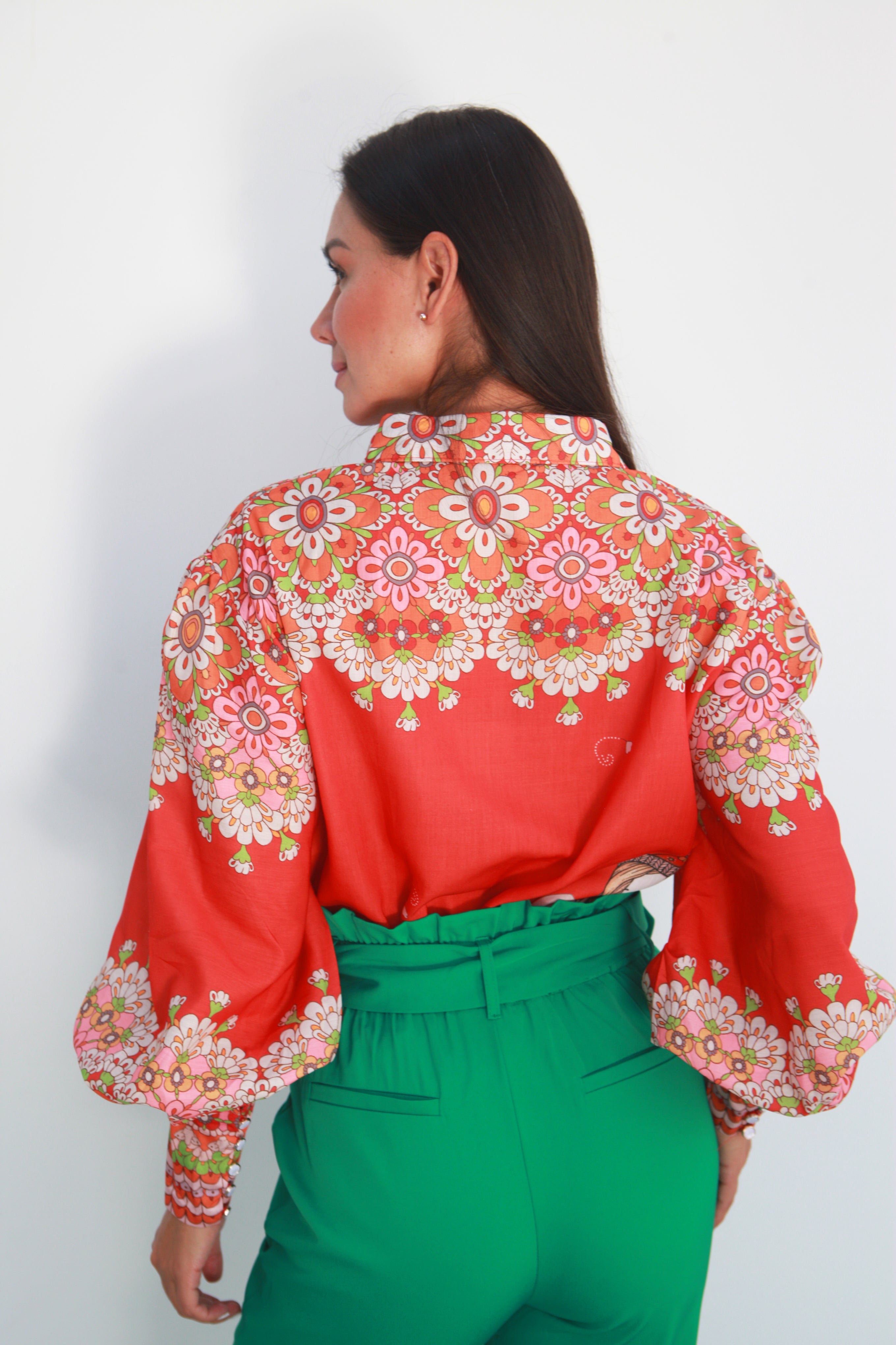 Camisa estampado Suiza Naranja