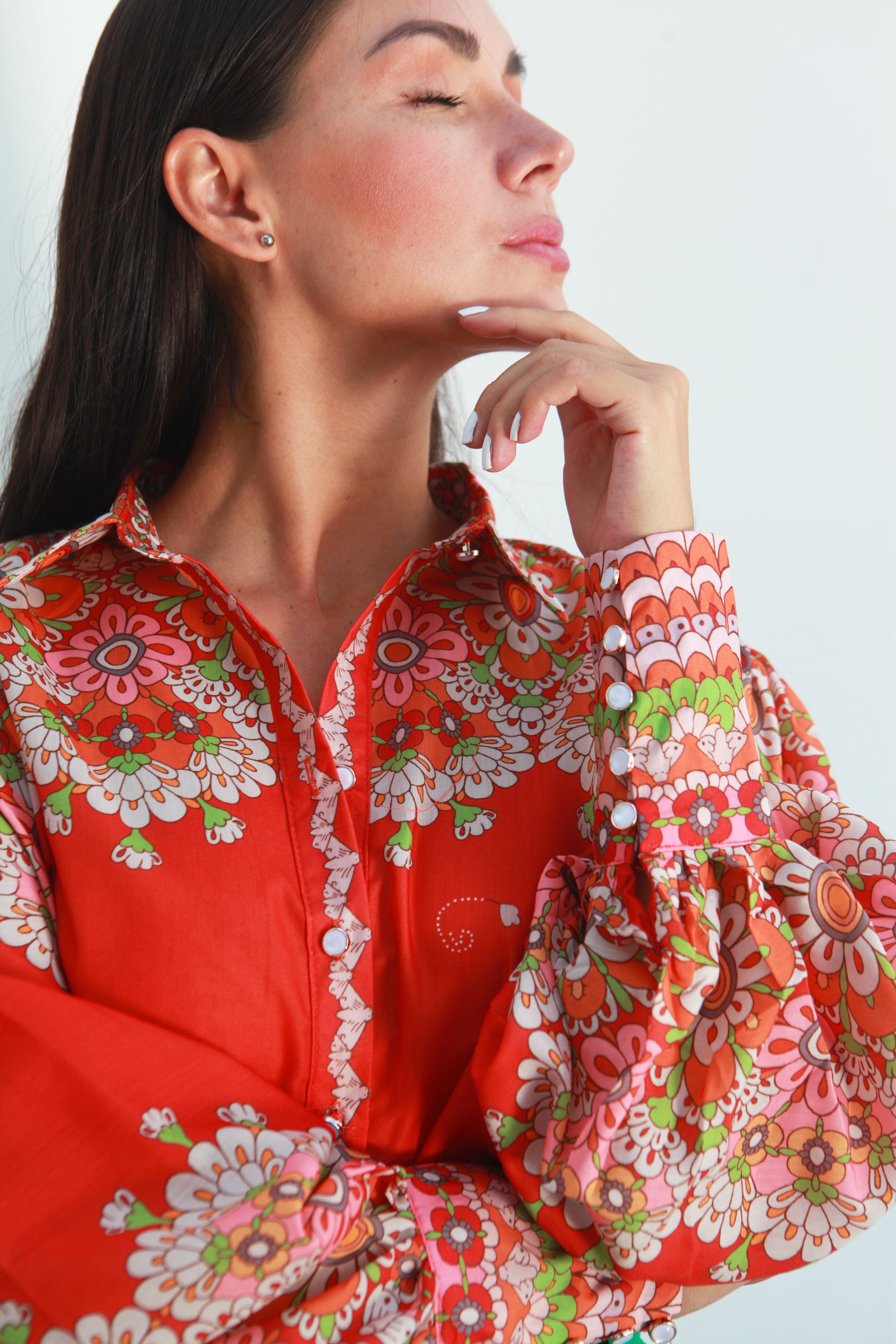 Camisa estampado Suiza Naranja