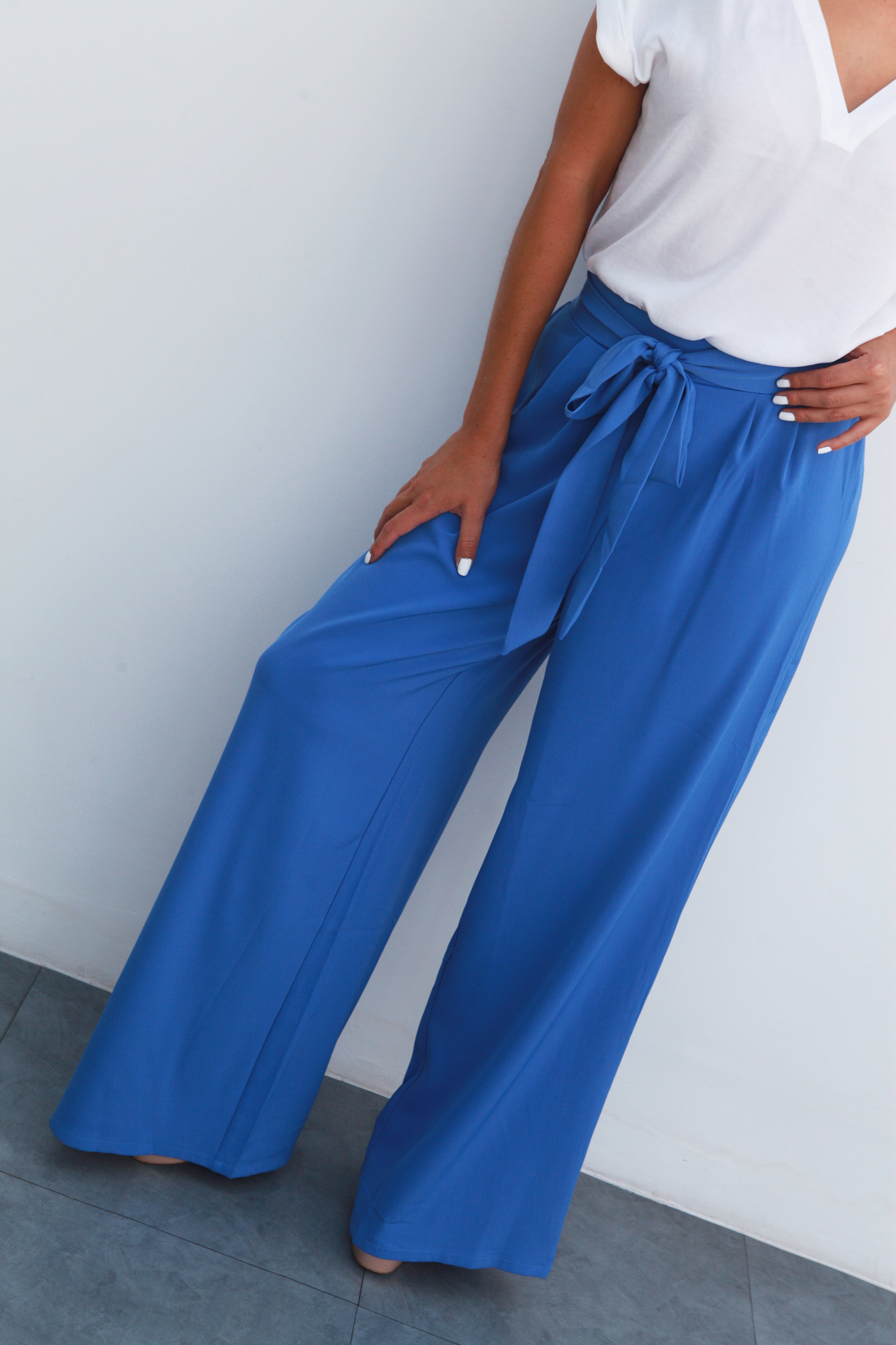 Pantalón de vestir pata de elefante Azul