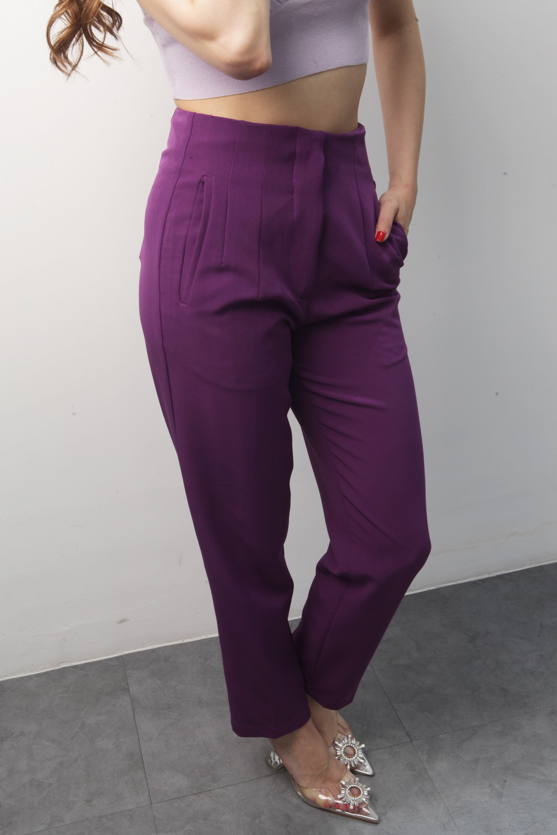 Pantalón de vestir corte recto Morado