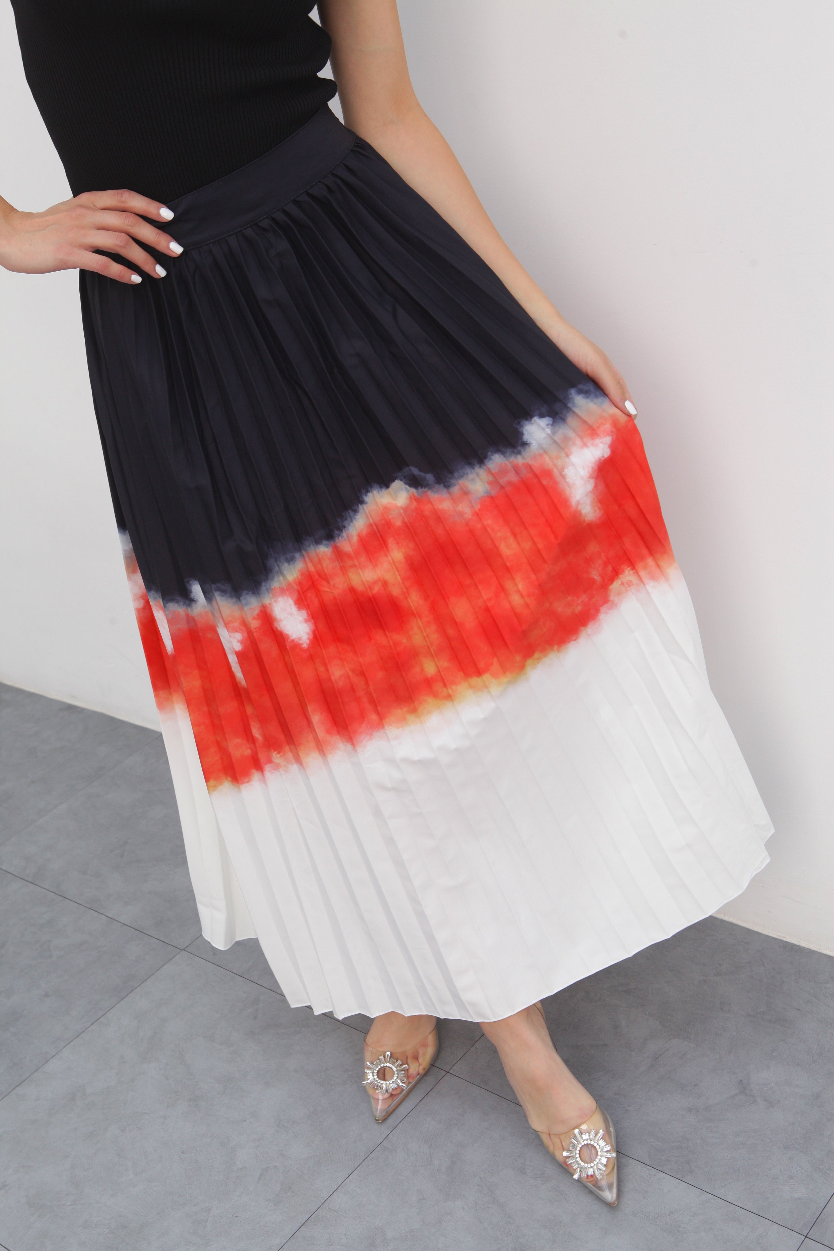 Falda tableada degradado Naranja