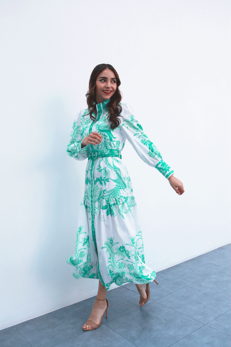 Vestido largo pavorrelaes Verde