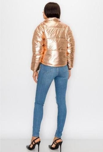 Chamarra acolchada metálica Cobre