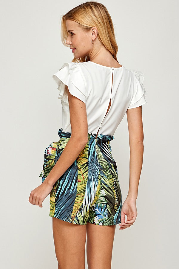 Romper tropical Blanco