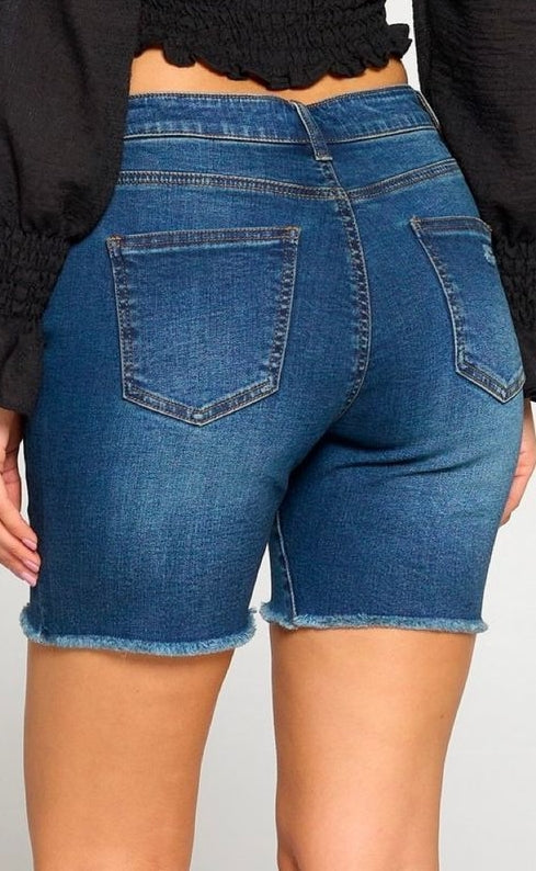 Bermuda biker de mezclilla Dark