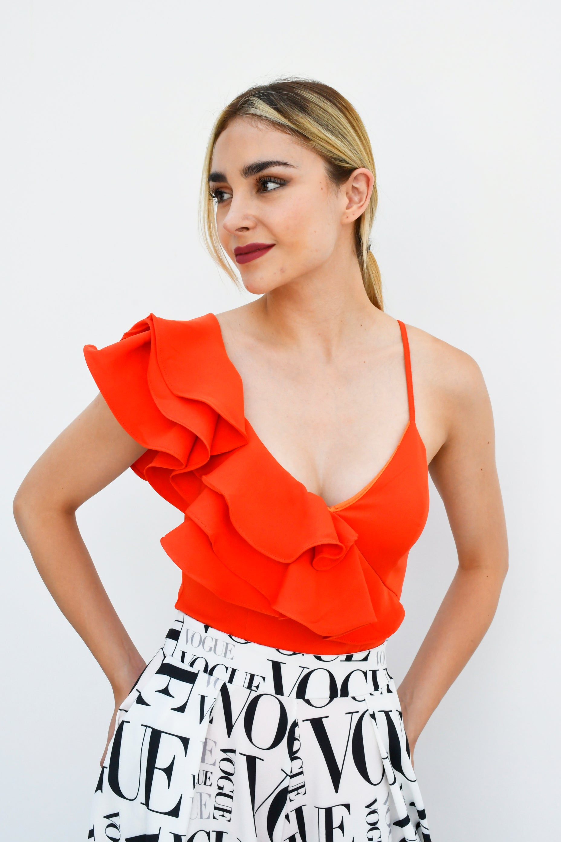 Body con olán Naranja