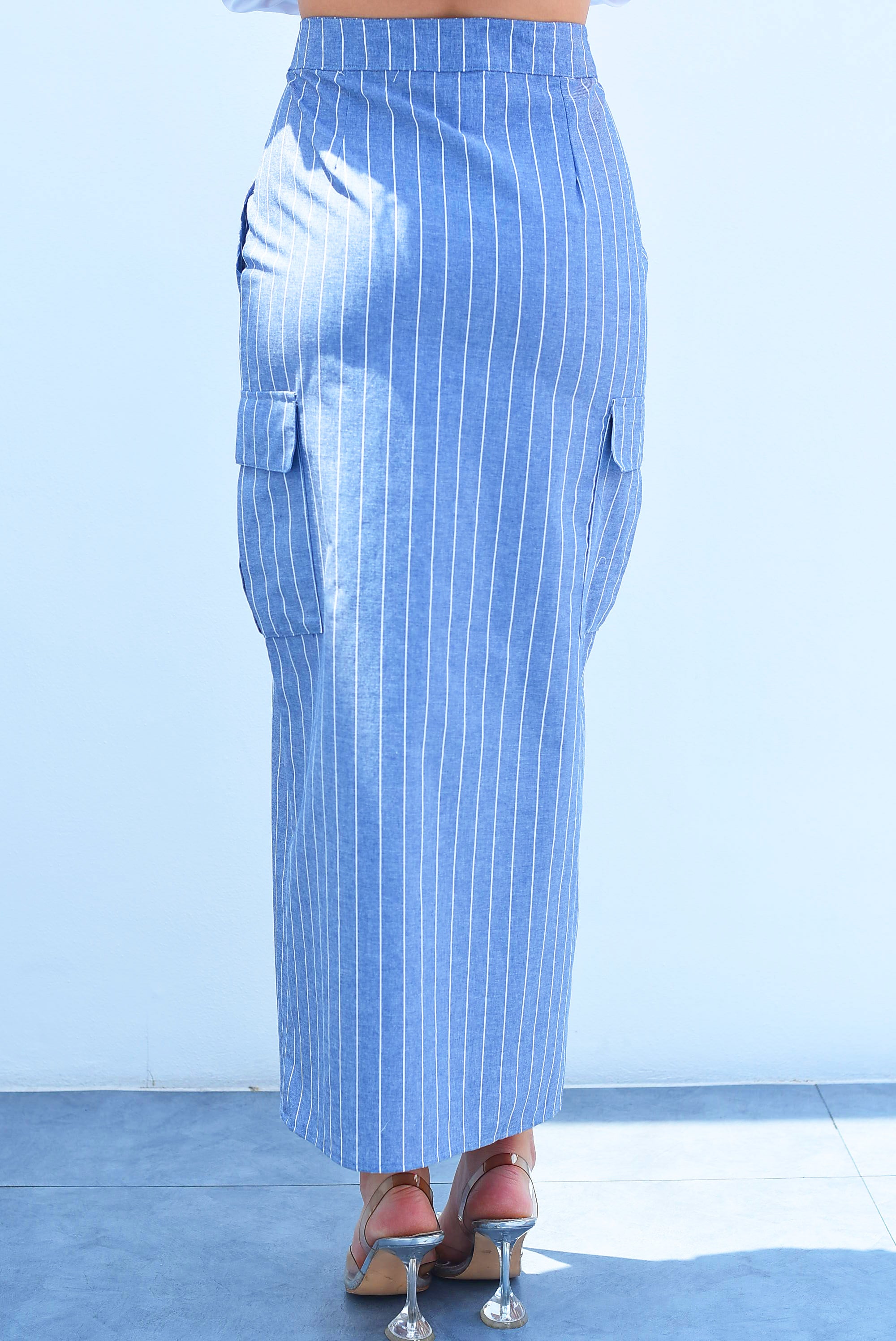 Falda cargo rayas Gris